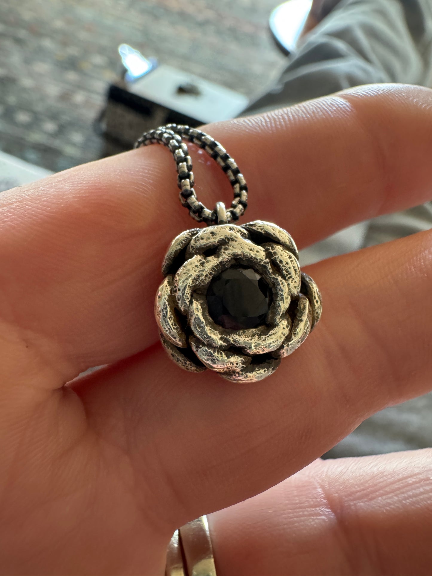 Almandine Garnet Succulent necklace