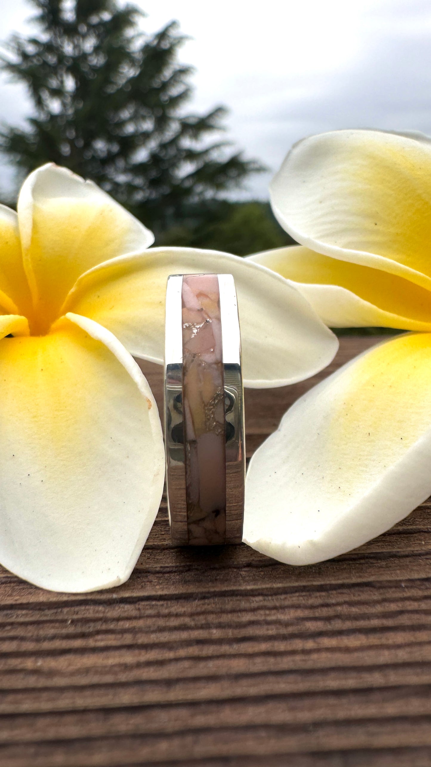 Oregon Sunset Jasper Inlay Band - size 9