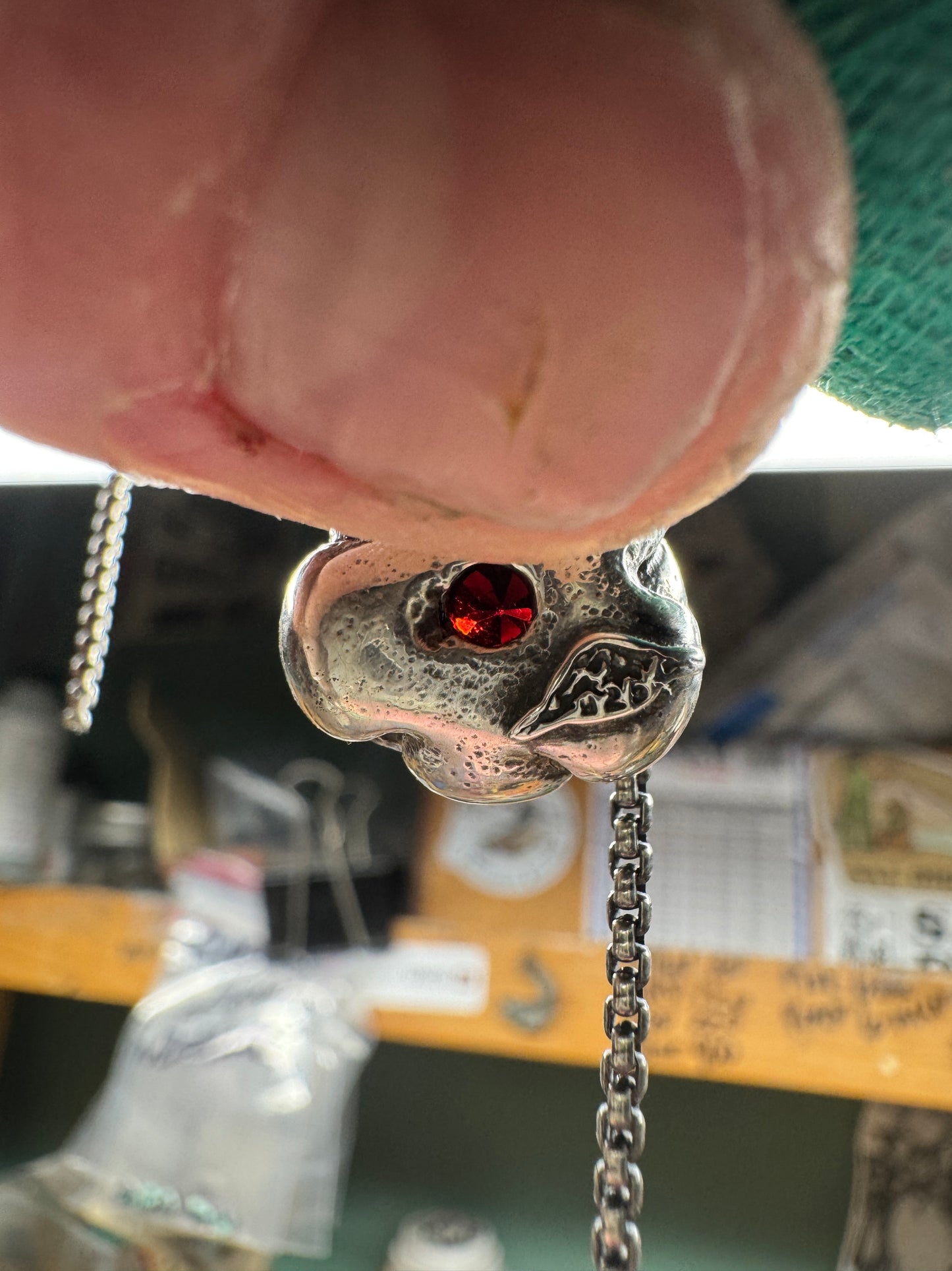 Almandine Garnet Succulent necklace