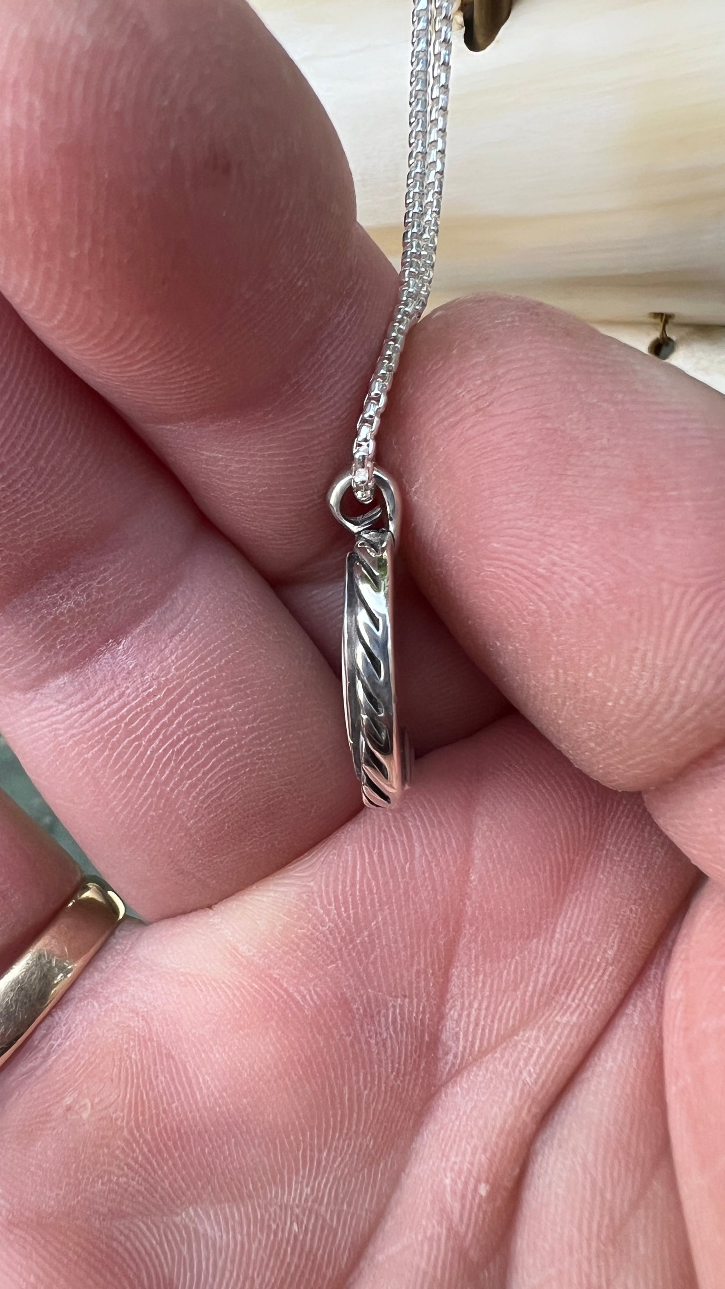 Authentic Scrimshaw Whale Bone Ship Necklace