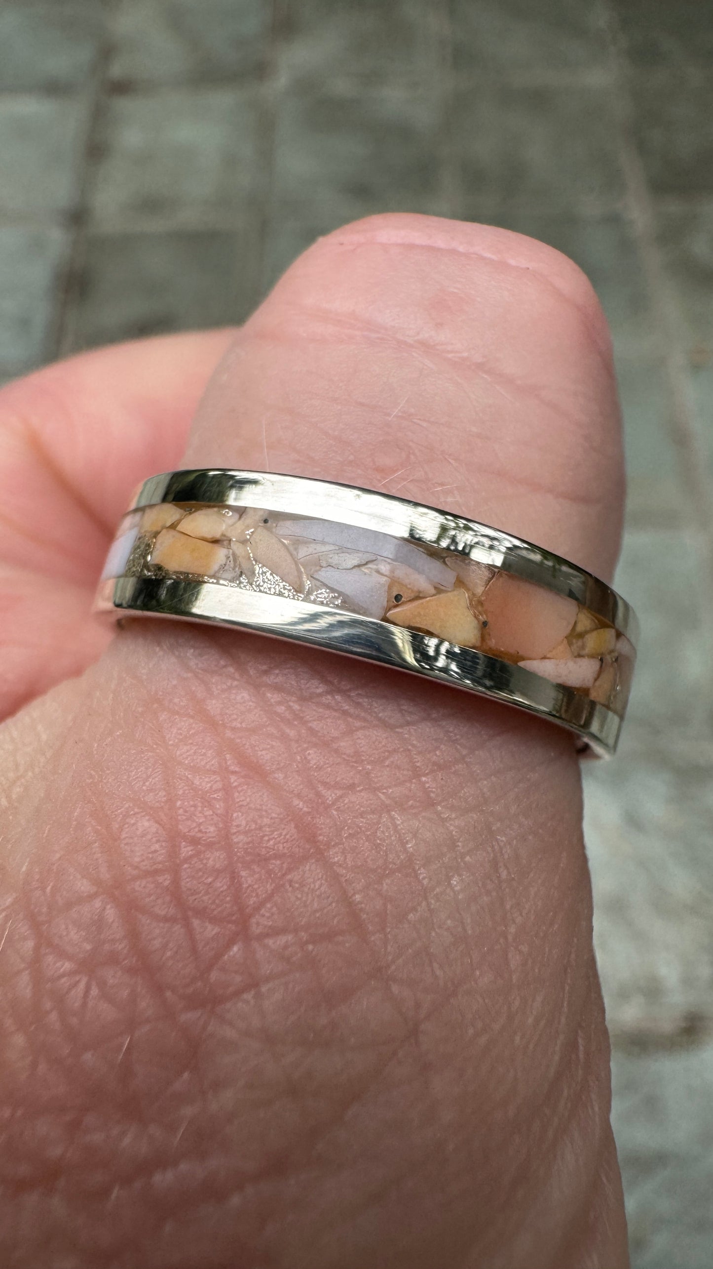 Oregon Sunset Jasper Inlay Band - size 9