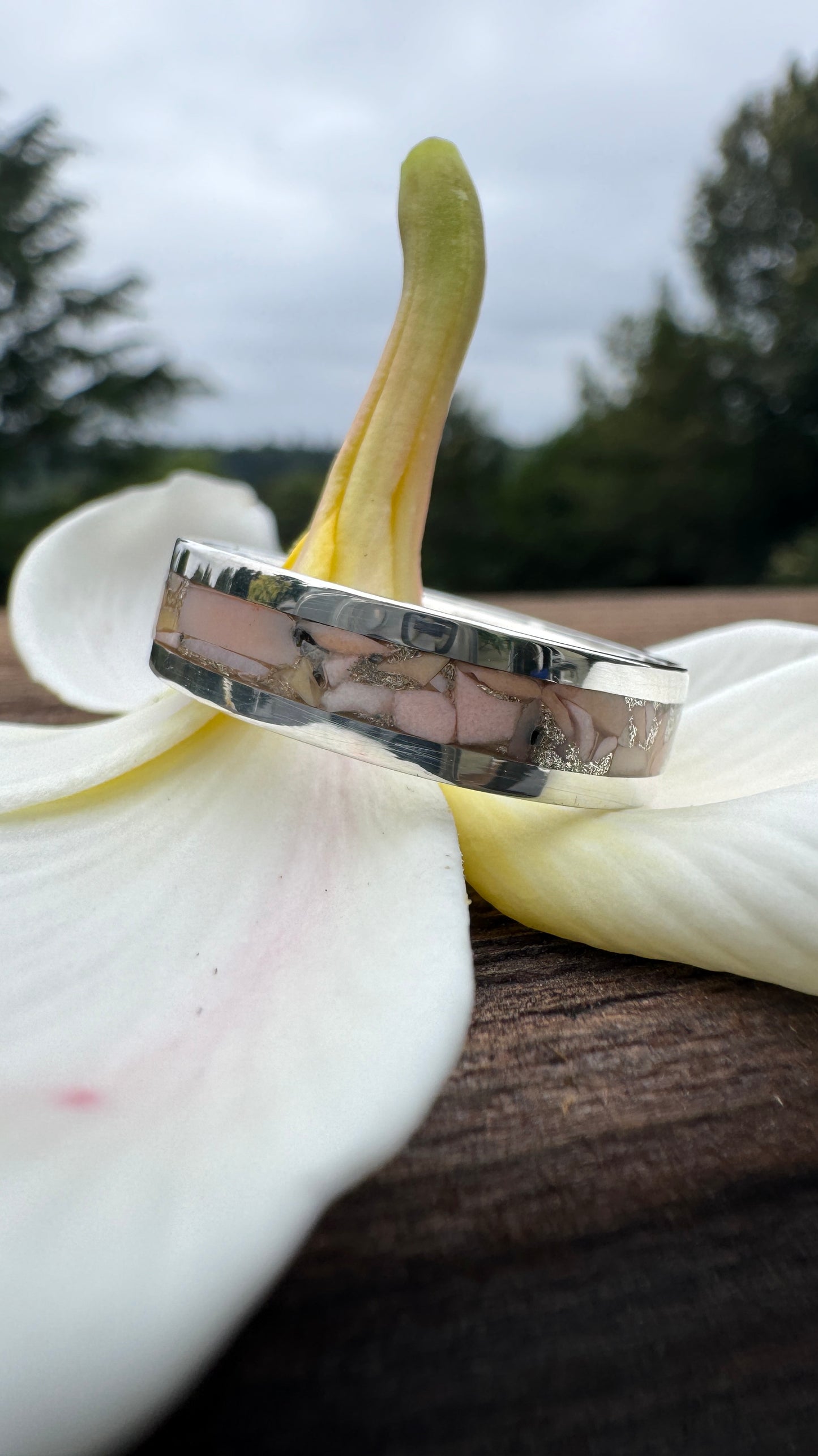 Oregon Sunset Jasper Inlay Band - size 9