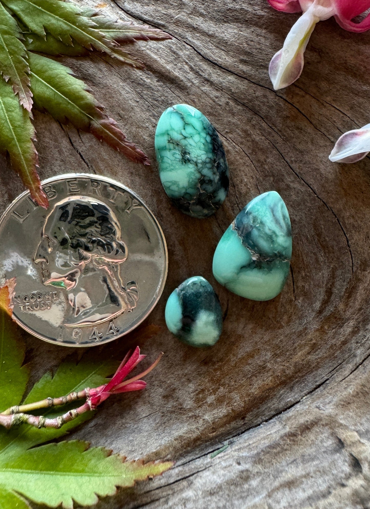 Calypso Variscite Trio - ringers - good size