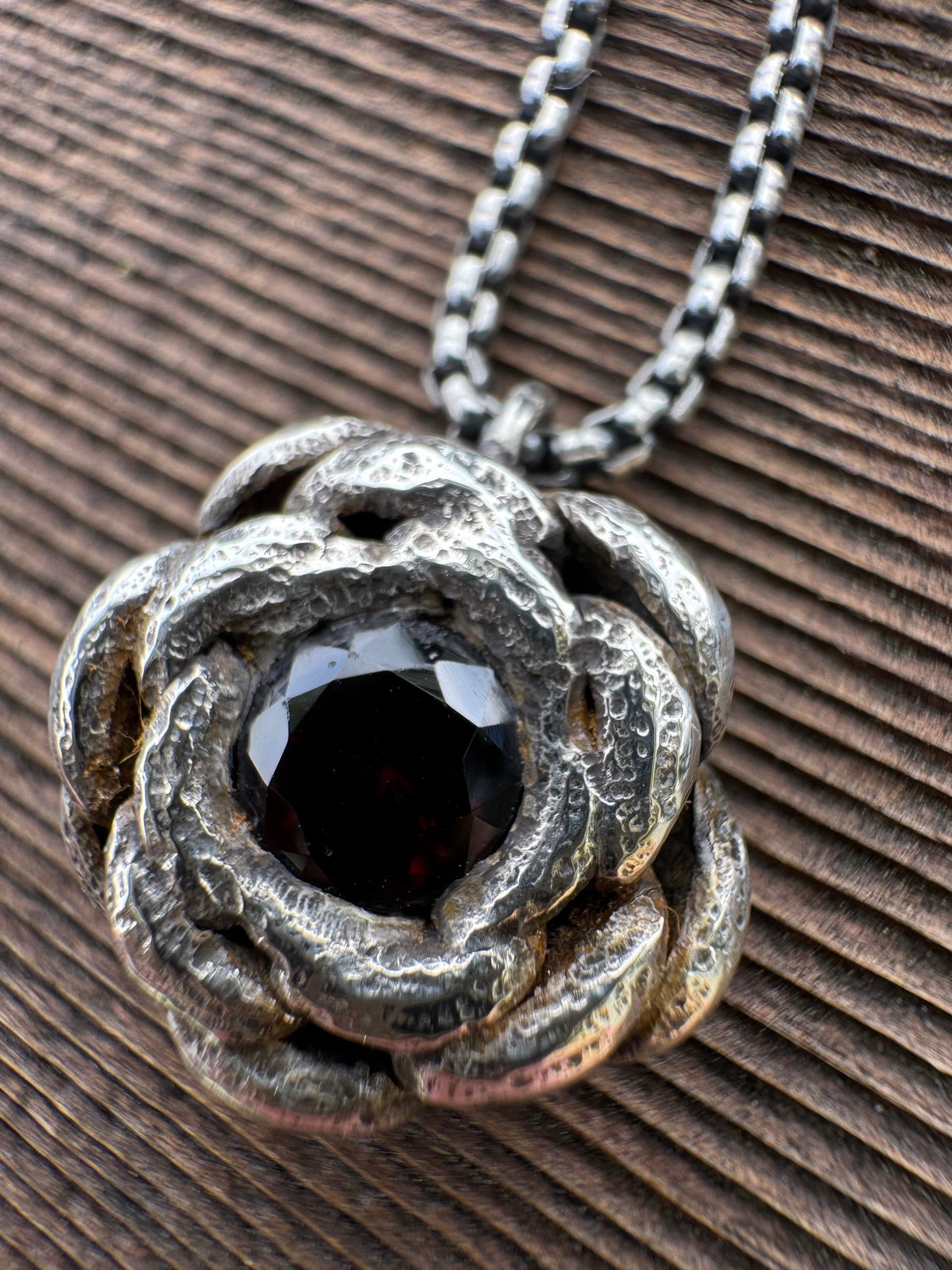 Almandine Garnet Succulent necklace