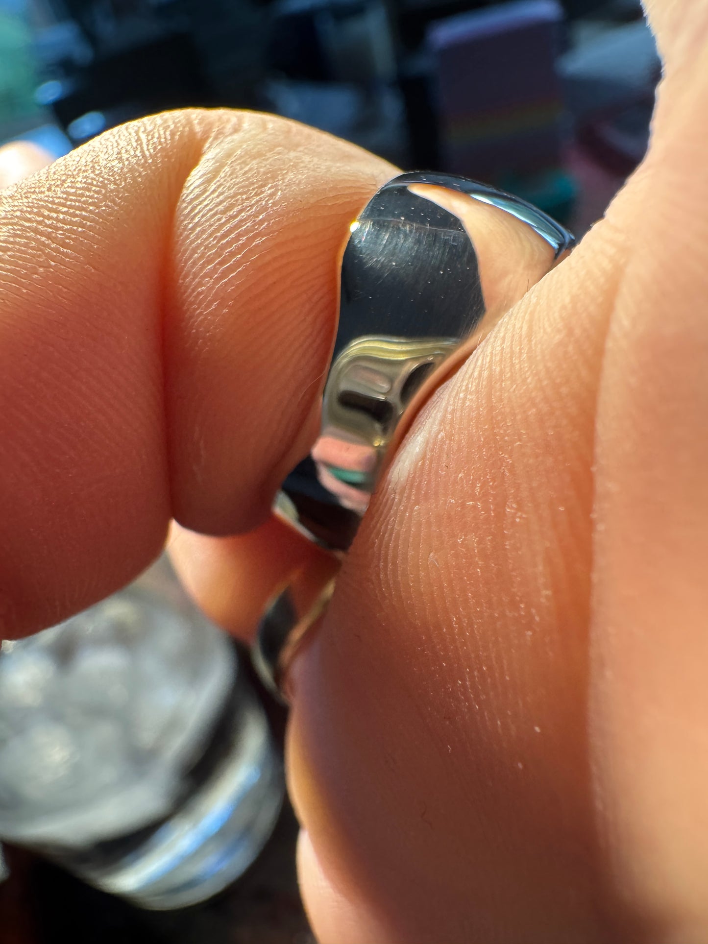 White Water Turquoise Wide Band Beauty Size 8.5-9.25