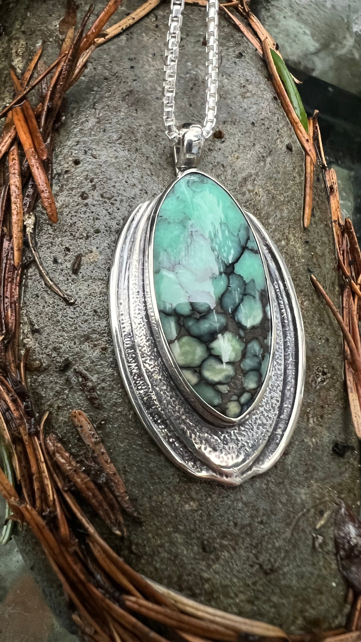 Ombre Desert Bloom Variscite Necklace