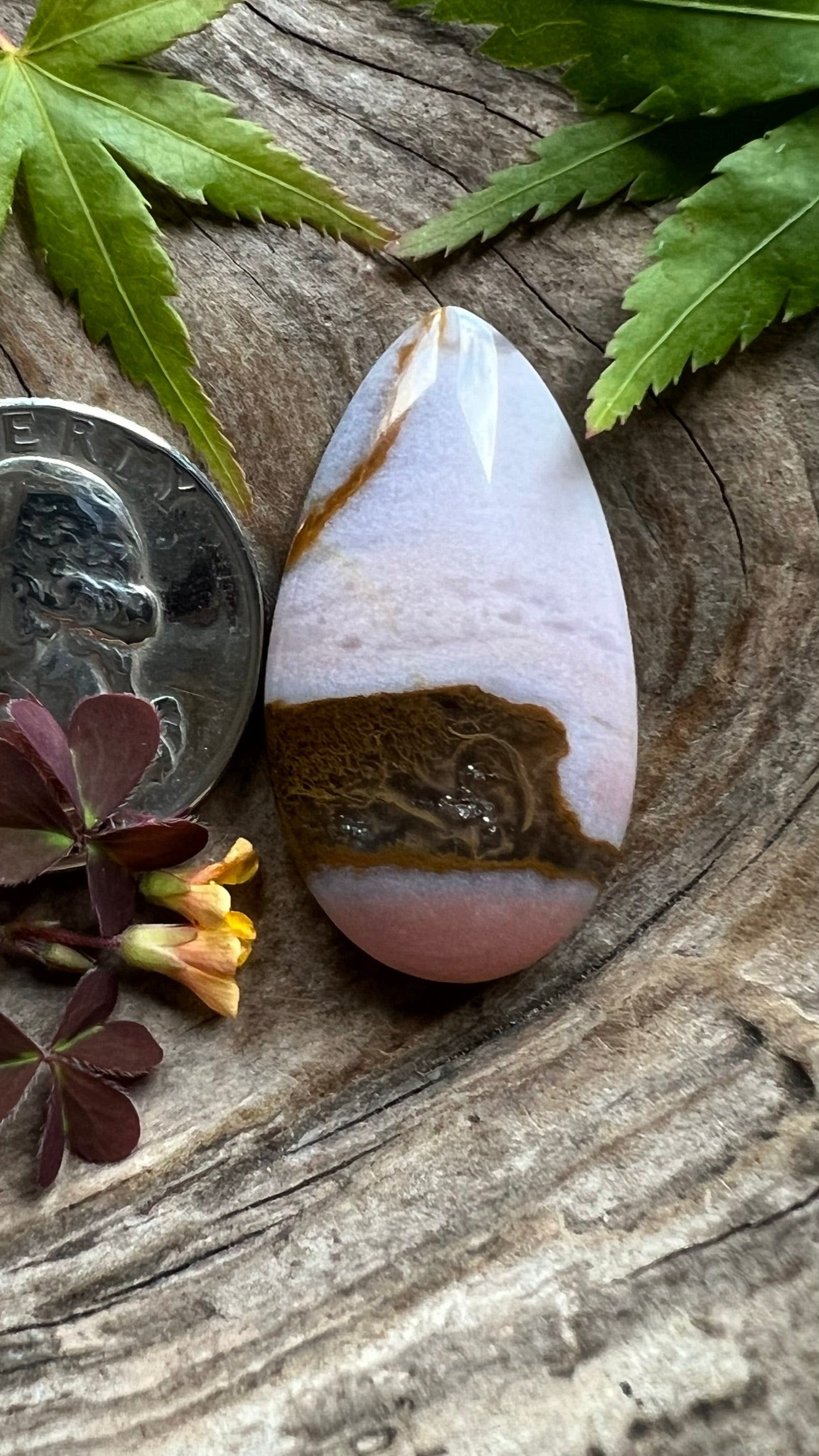 Oregon Sunset Jasper ~ Ombre Pink/Purple/Druzy Pocket