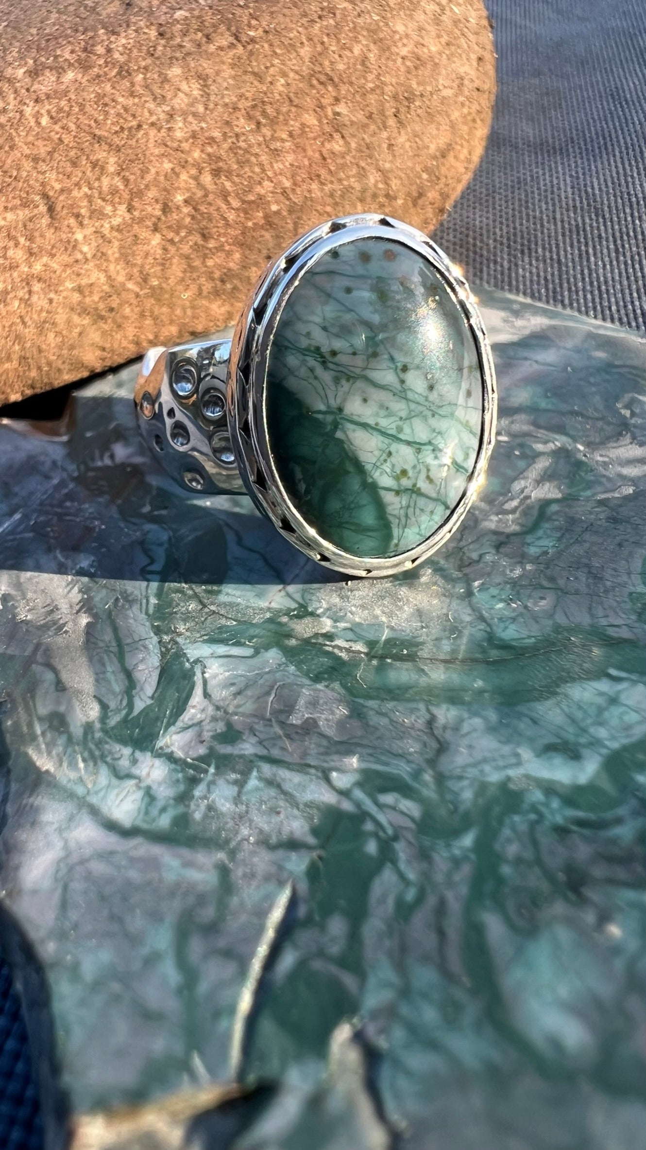 Skaggs Jasper Sterling silver Ring ~ Size 7.5