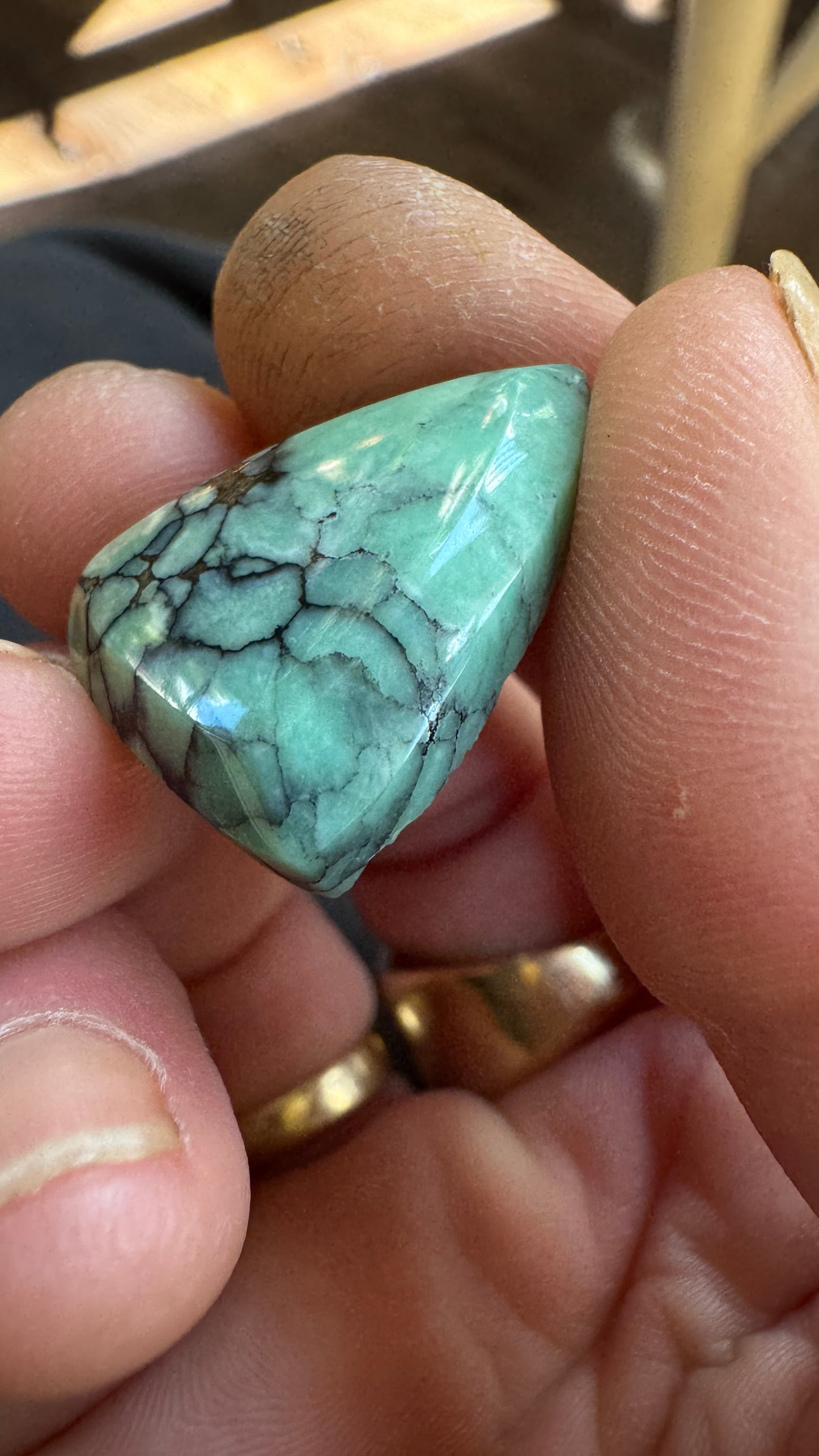 Desert Bloom Variscite - facet edge