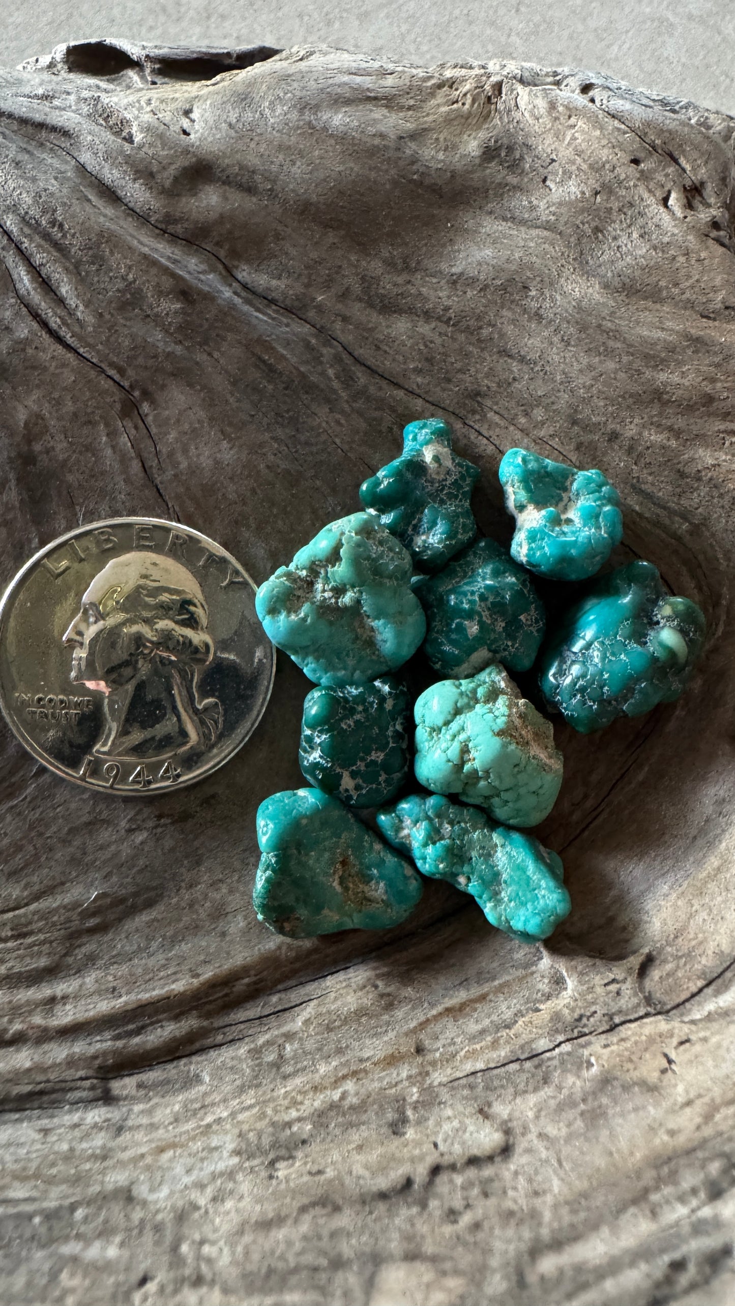 Old Fox Turquoise nuggets - 1960 15.4 grams