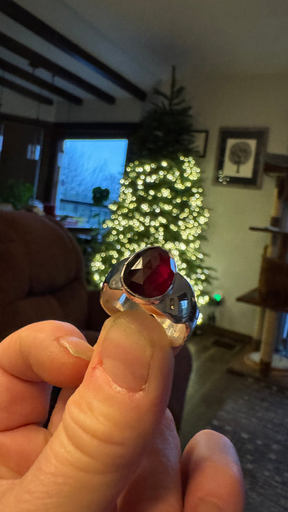 JUICY Mozambique Garnet Ring - size 8.75-9