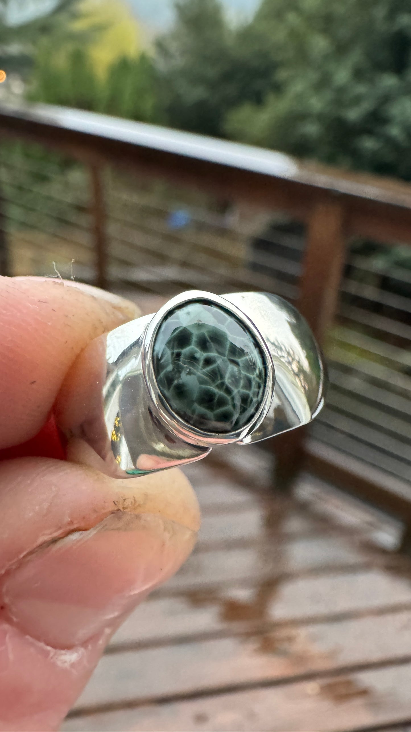 Michigan Greenstone Ring - size 8.5-8.75