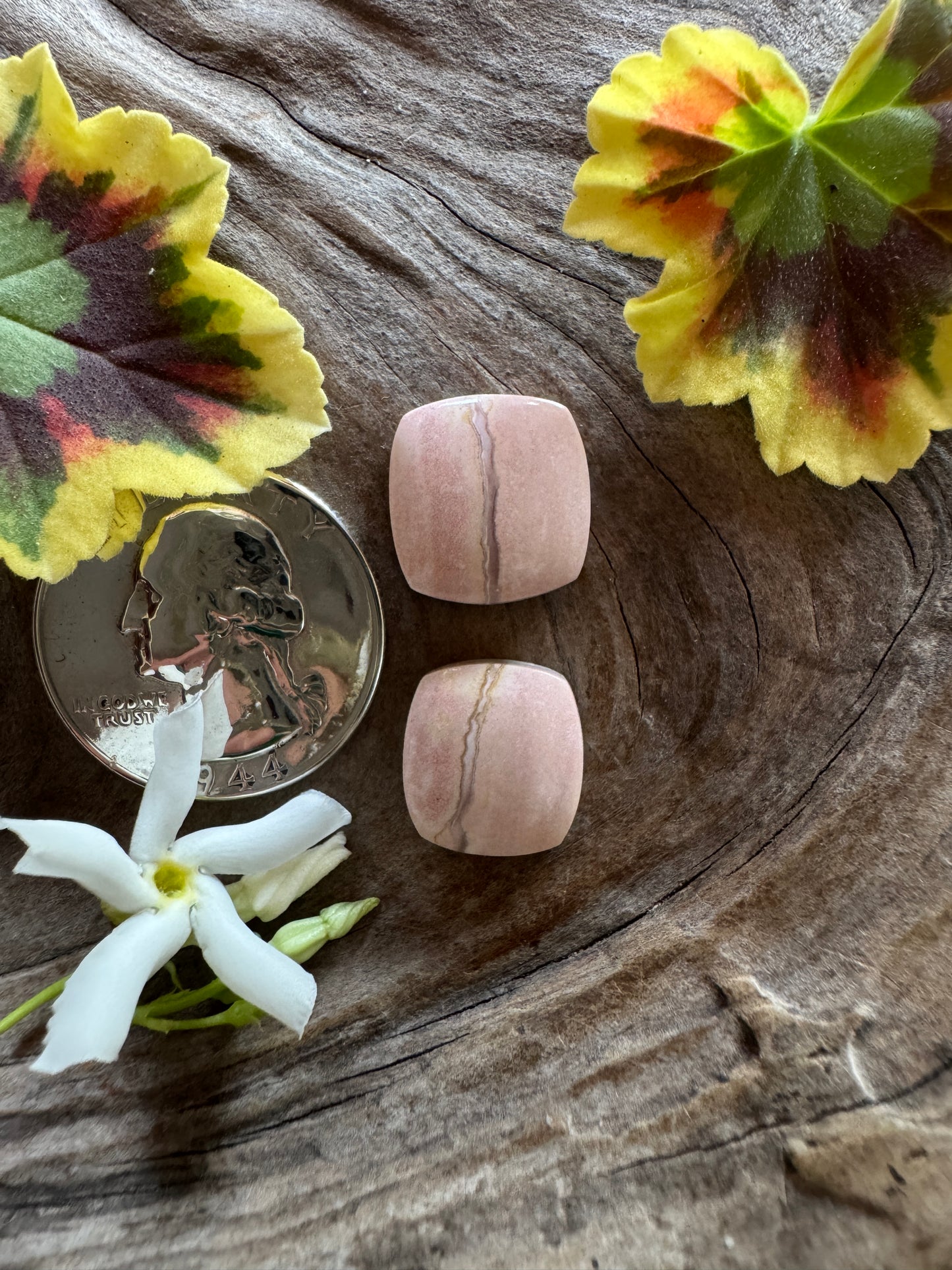 Oregon Sunset Jasper Duo - pink with druzy