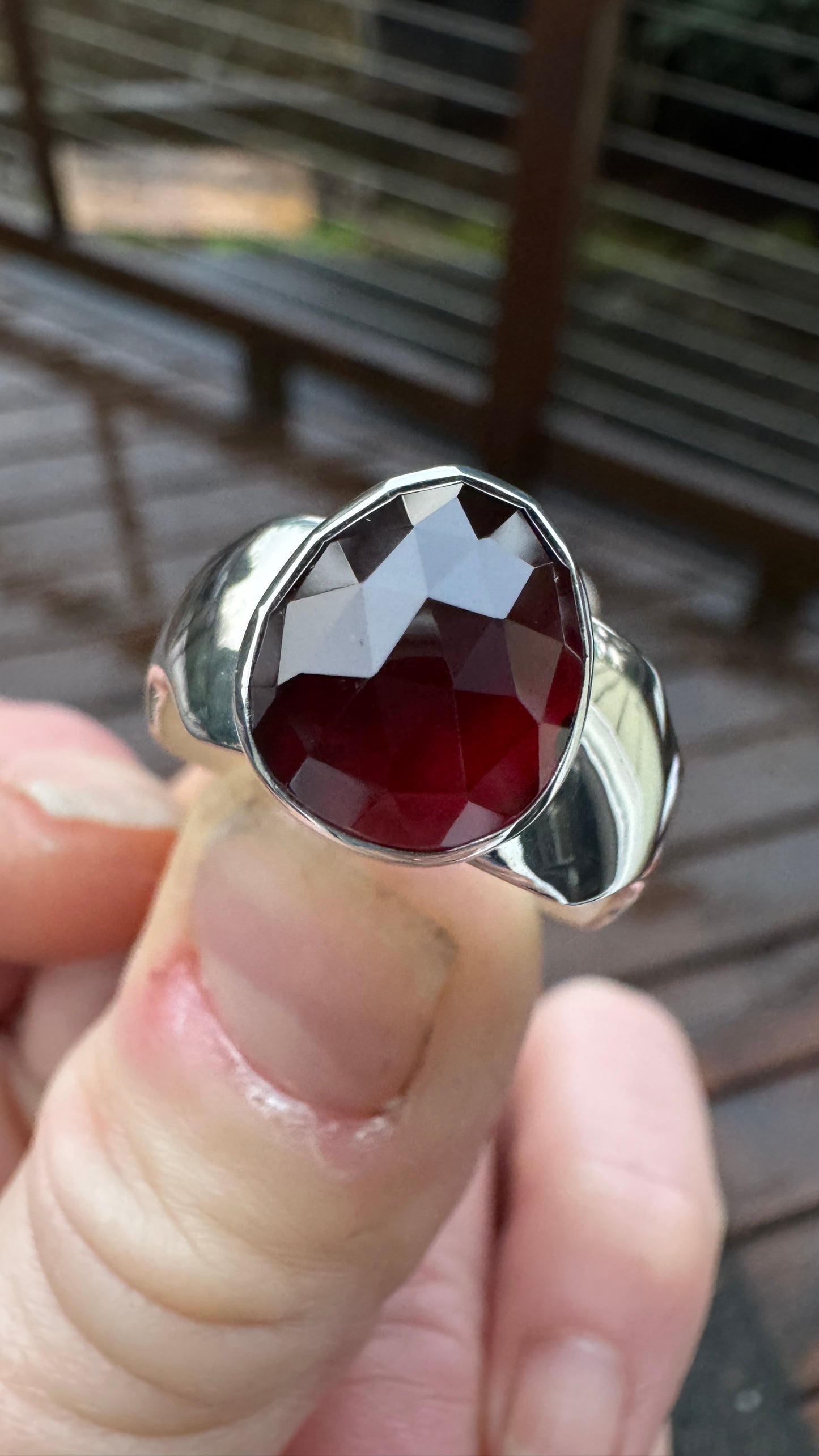 JUICY Mozambique Garnet Ring - size 8.75-9