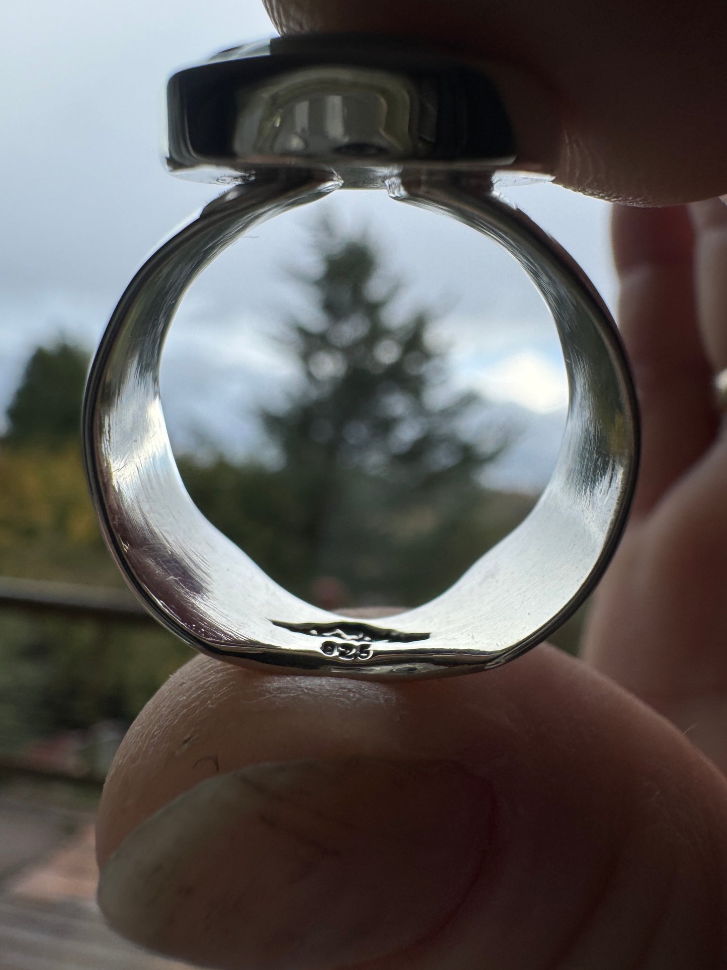 White Water Turquoise Wide Band Beauty Size 8.5-9.25