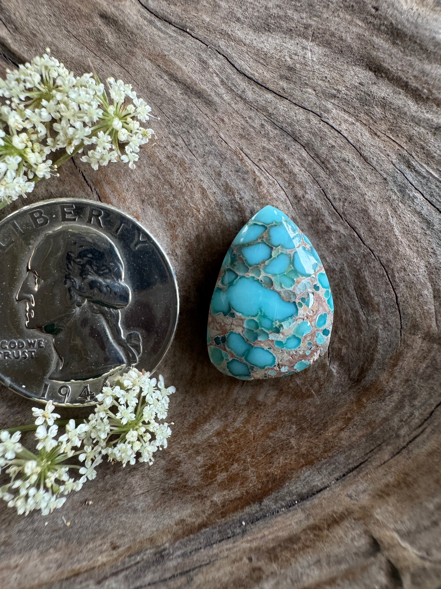 1977 Valley Blue Turquoise~natural/backed