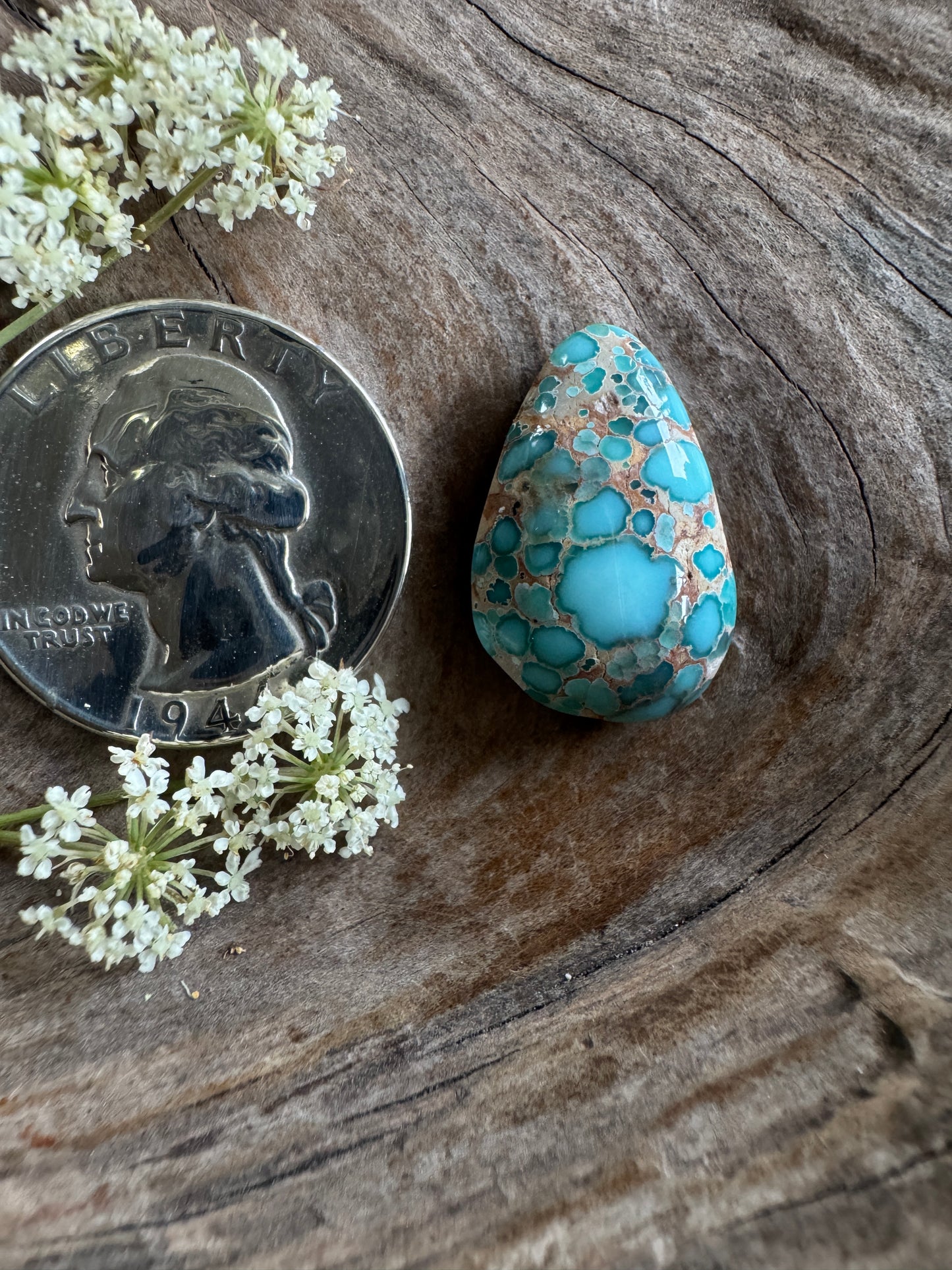 1977 Valley Blue Turquoise~natural/backed