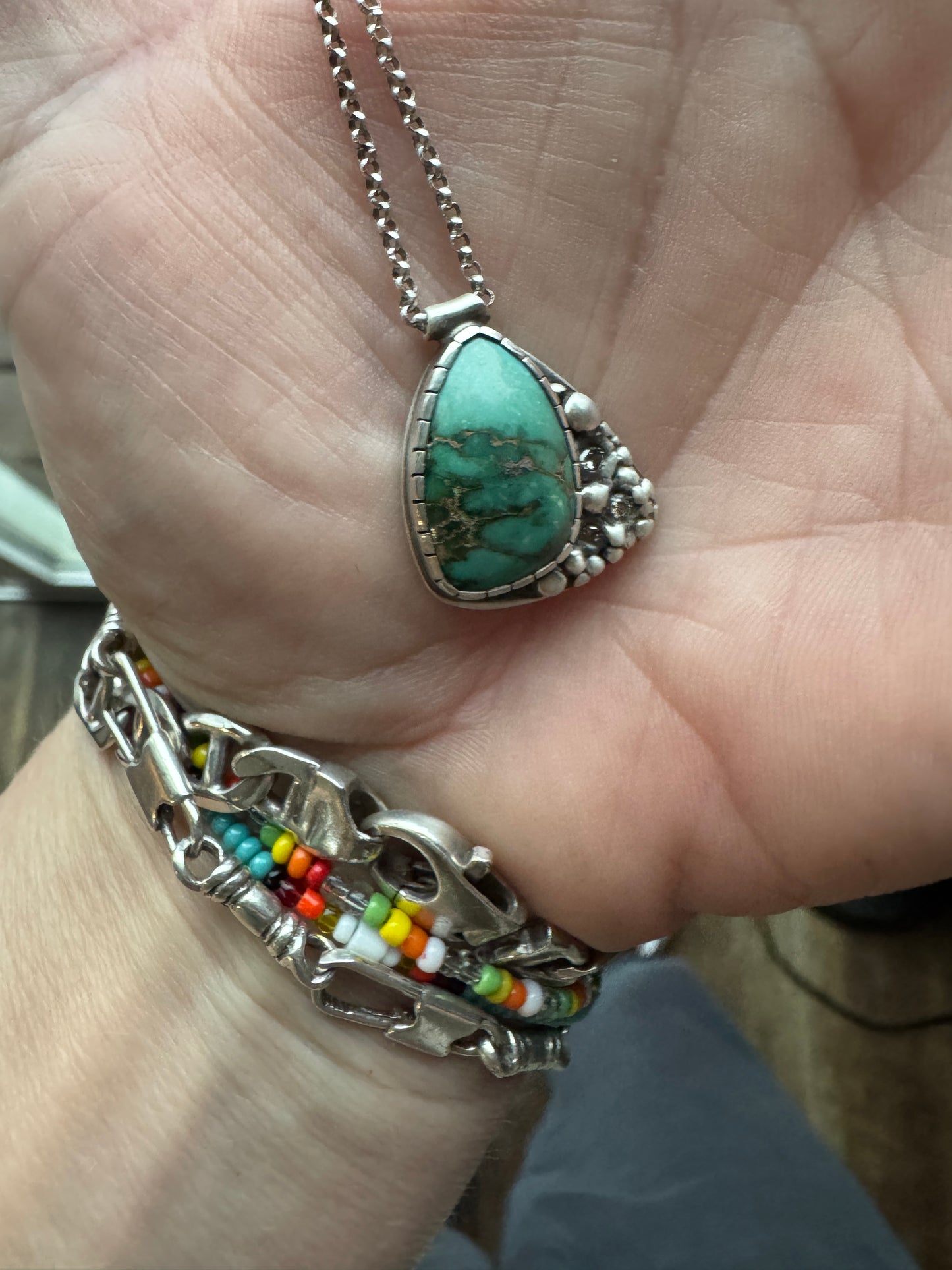 Blue Elephant Turquoise Diamond Necklace