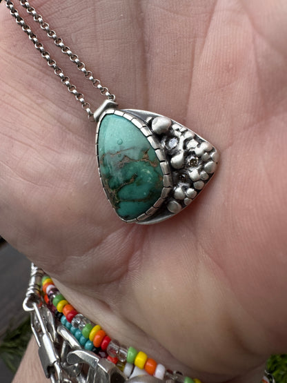 Blue Elephant Turquoise Diamond Necklace