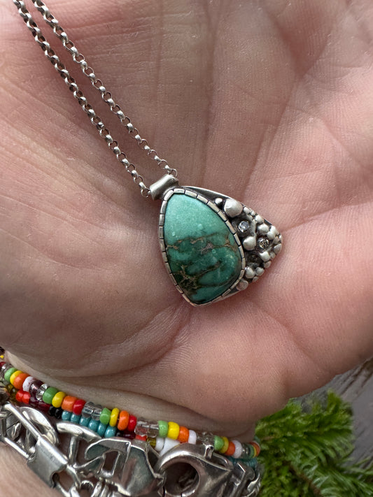 Blue Elephant Turquoise Diamond Necklace