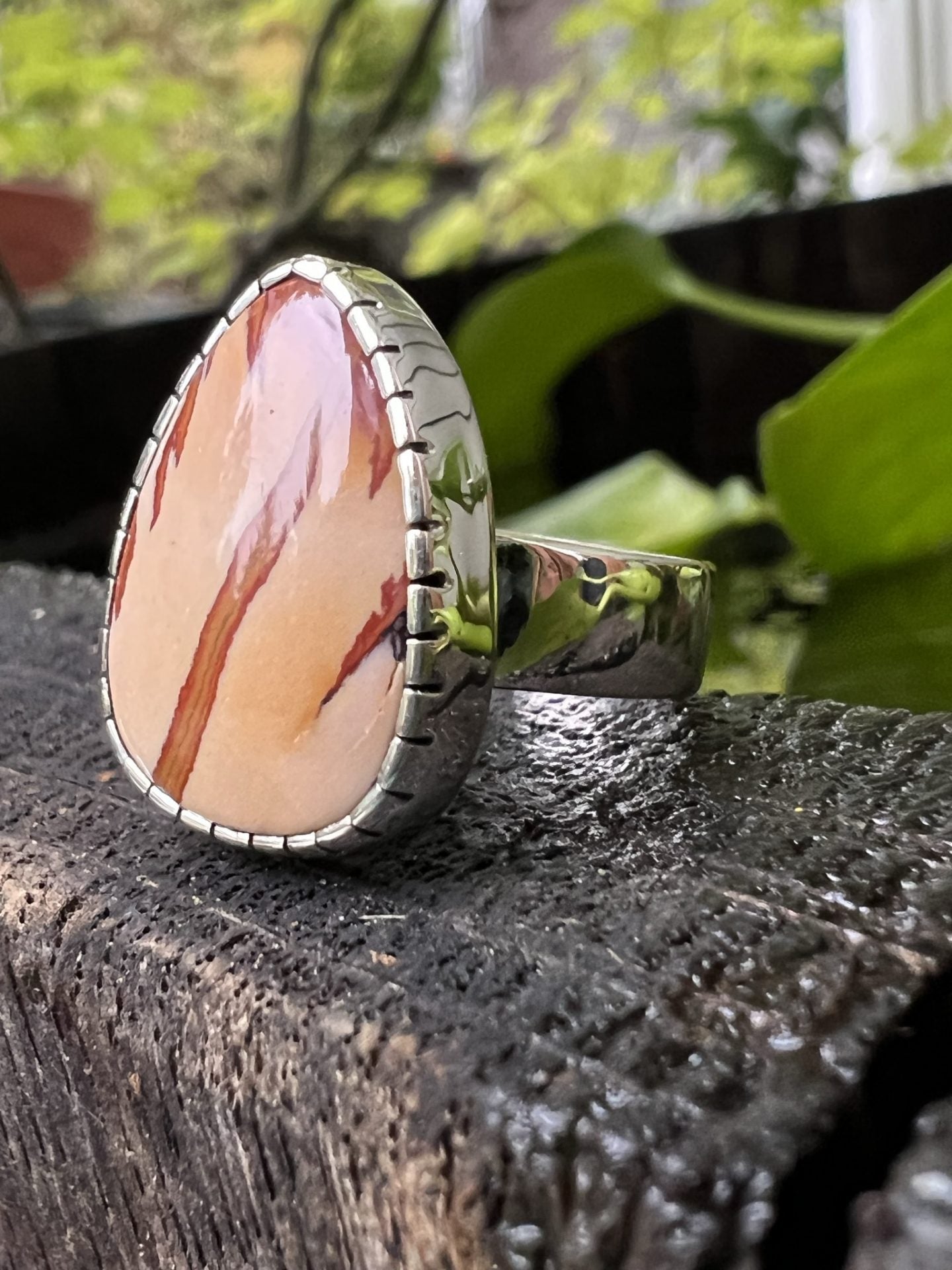 Red retailer Falcon jasper ring