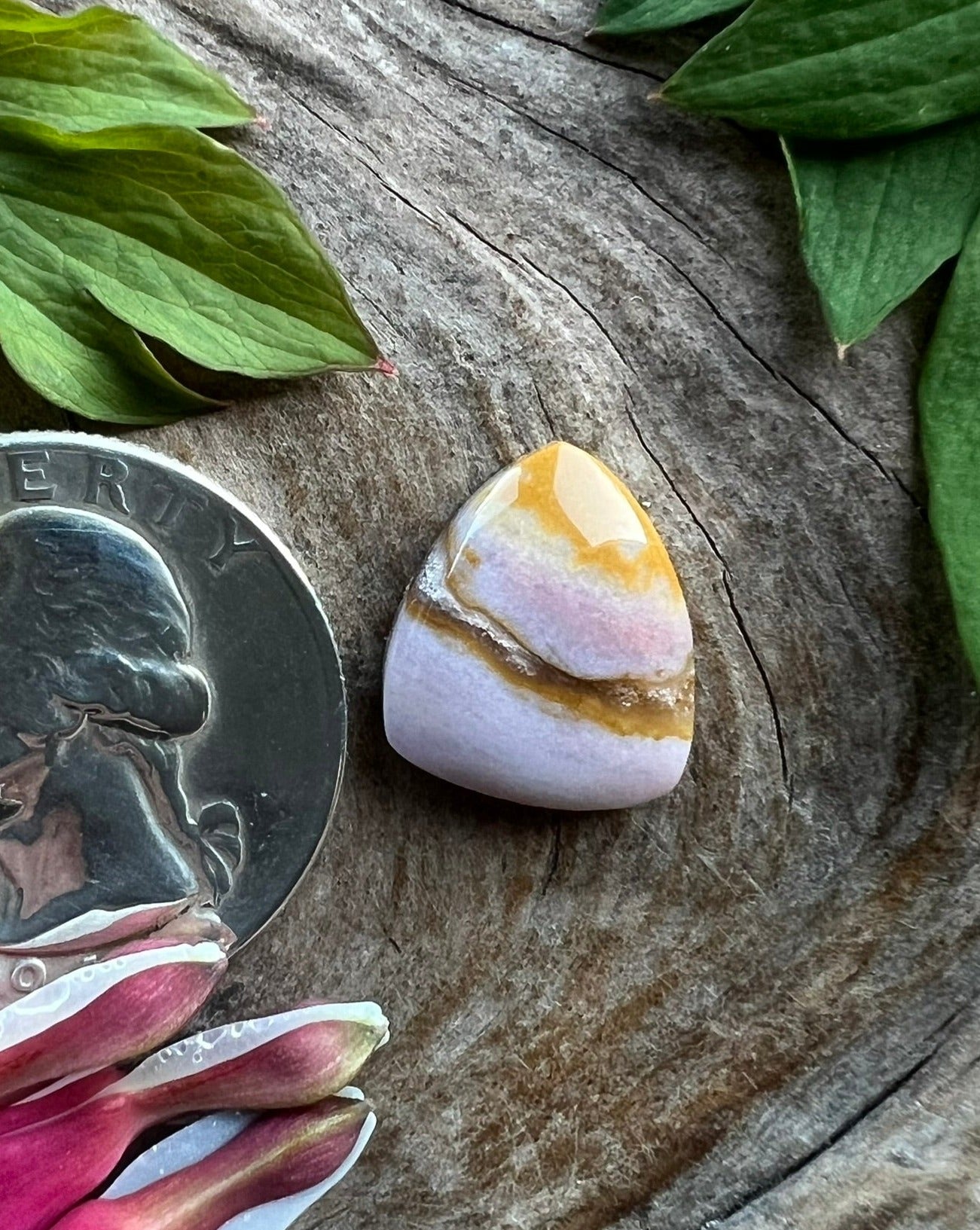 Oregon Sunset Jasper ~ Pink/Purple/Yellow/Druzy Ringer