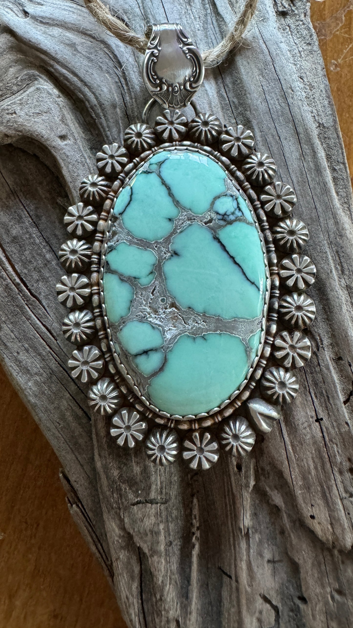 Desert Bloom Variscite Statement Pendant