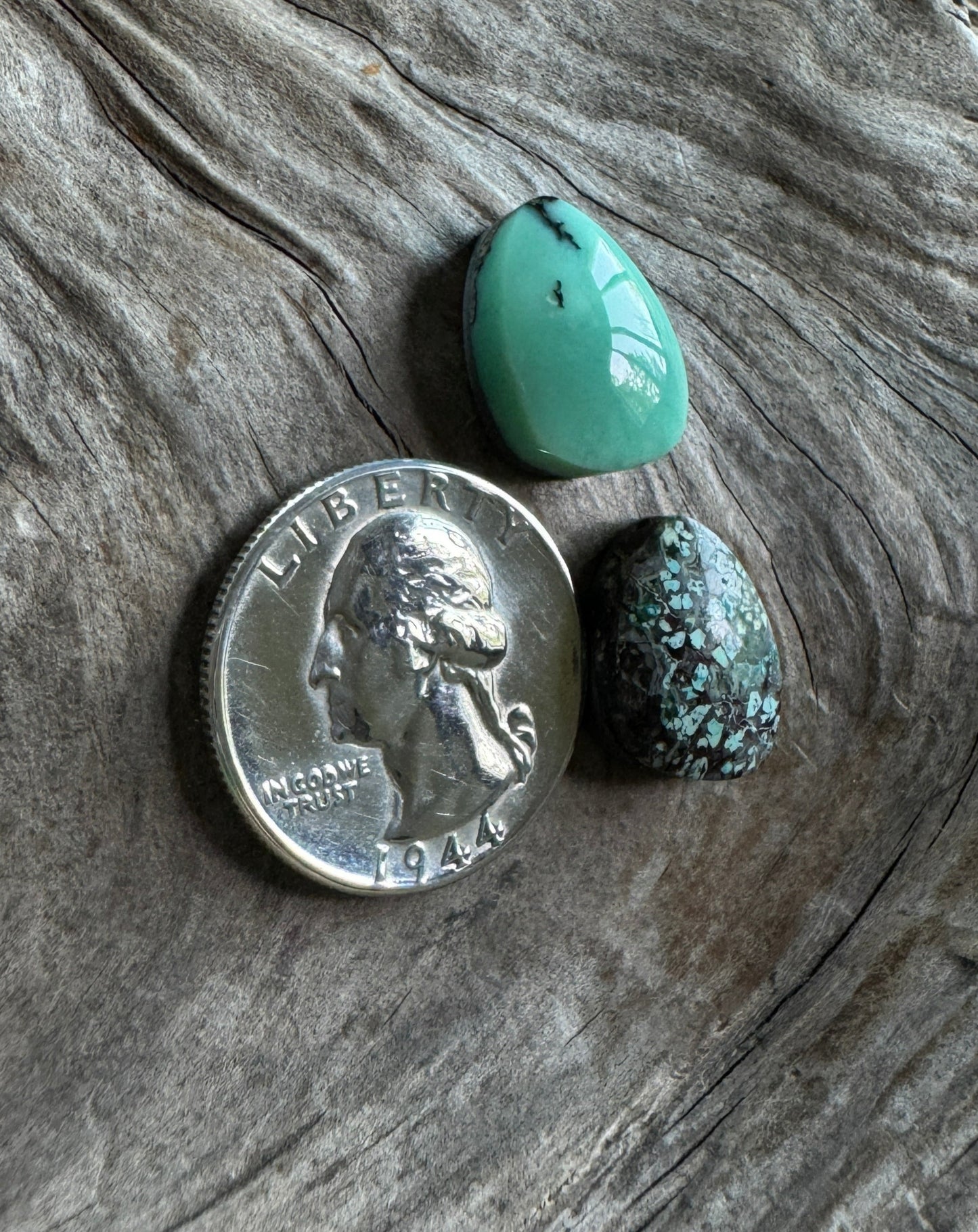 Desert Bloom Variscite/ Confetti Chrysacolla cabochons